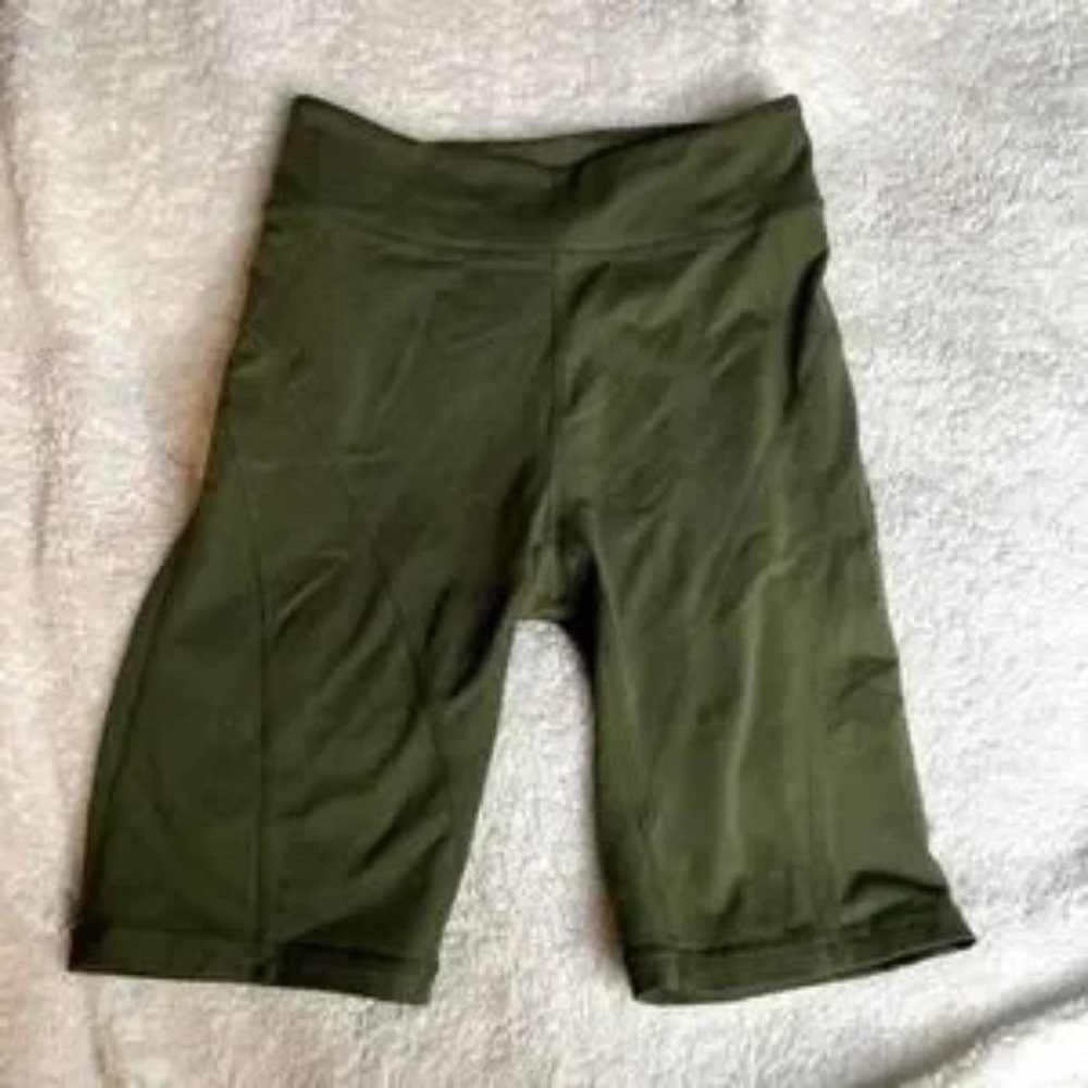 FREE PEOPLE MOVEMENT Biker Baby Green Biker Shorts High Rise Small S Olive - Picture 3 of 7